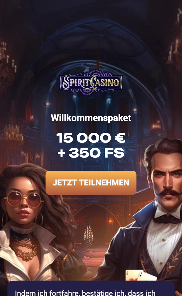Mobile Ansicht von Spirit Casino mit Willkommenspaket 15.000 € + 350 FS