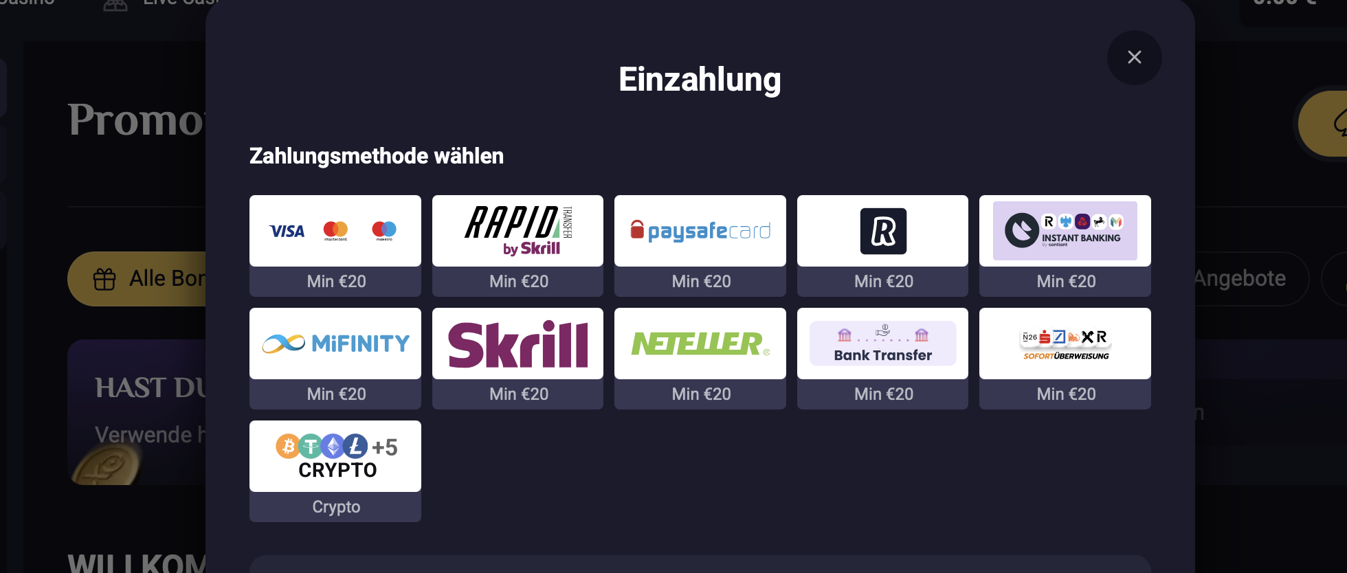 Symbolische &Uuml;bersicht der g&auml;ngigen Zahlungsmethoden in internationalen Online-Casinos